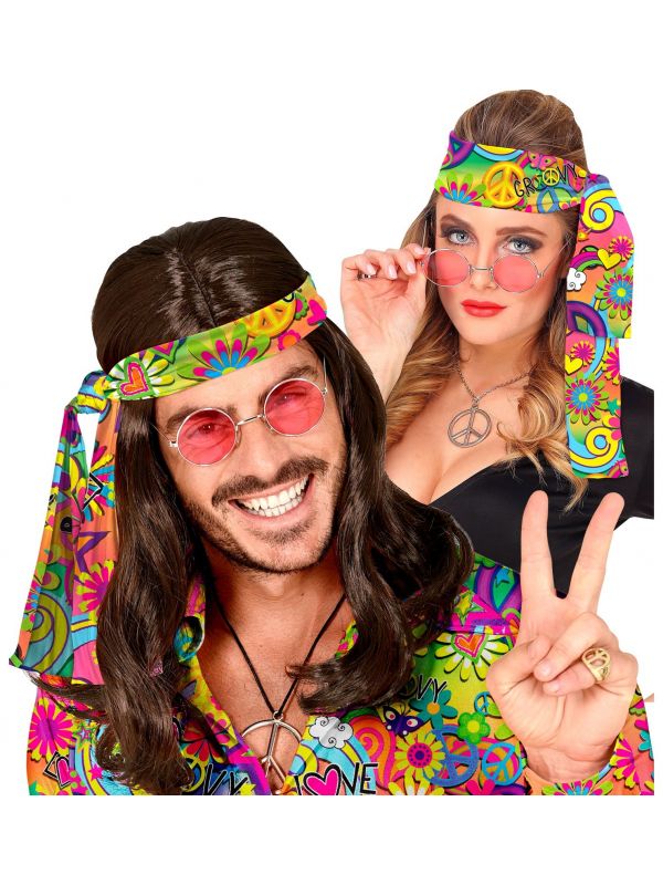Hoofdband love en peace hippie