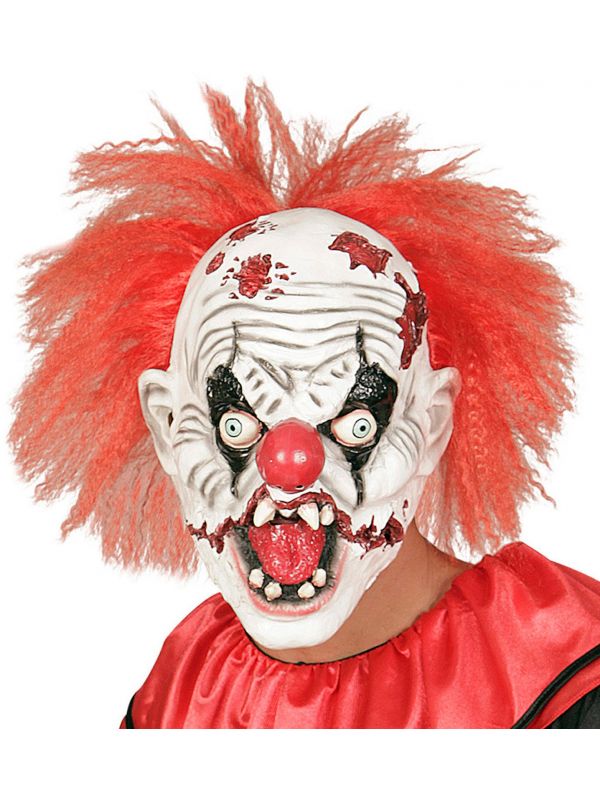 Horror clown masker met pruik