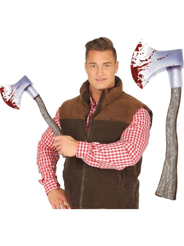 Houthakkers bijl met bloed 49 cm halloween main product photo