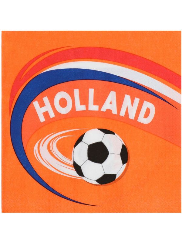 Hup Holland hup voetbal oranje servetten 20 stuks