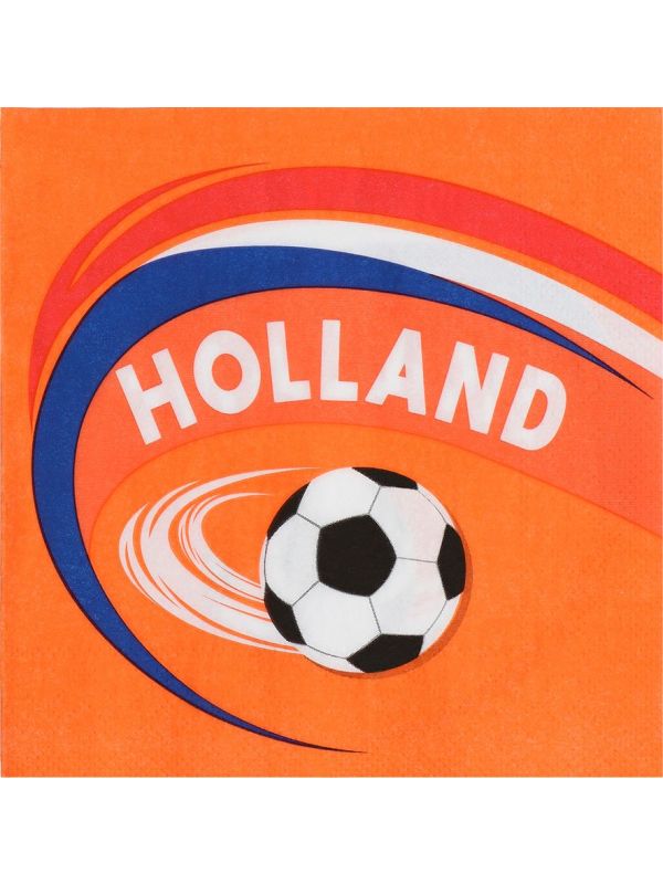 Hup Holland hup voetbal oranje servetten 20 stuks