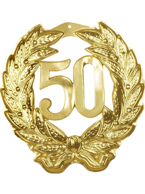 Huwelijk 50 jaar wand decoratie goud