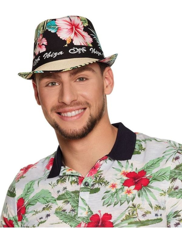 Ibiza fedora met bloemen