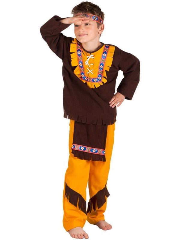 Indianen outfit jongens oranje bruin