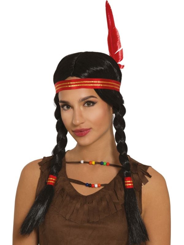 Indianenpruik vlechtjes en hoofdband main product photo