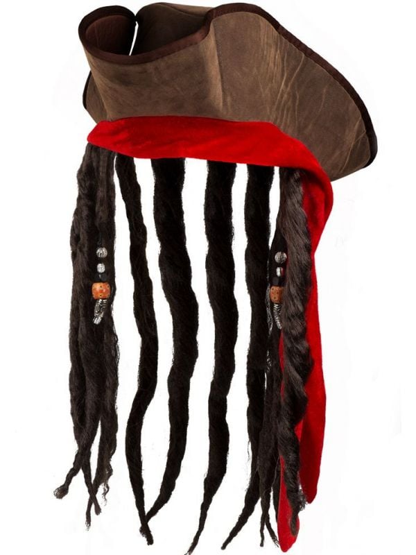 Jack Sparrow piraten hoed met haar