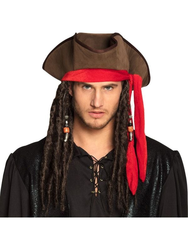 Jack Sparrow piraten hoed met haar