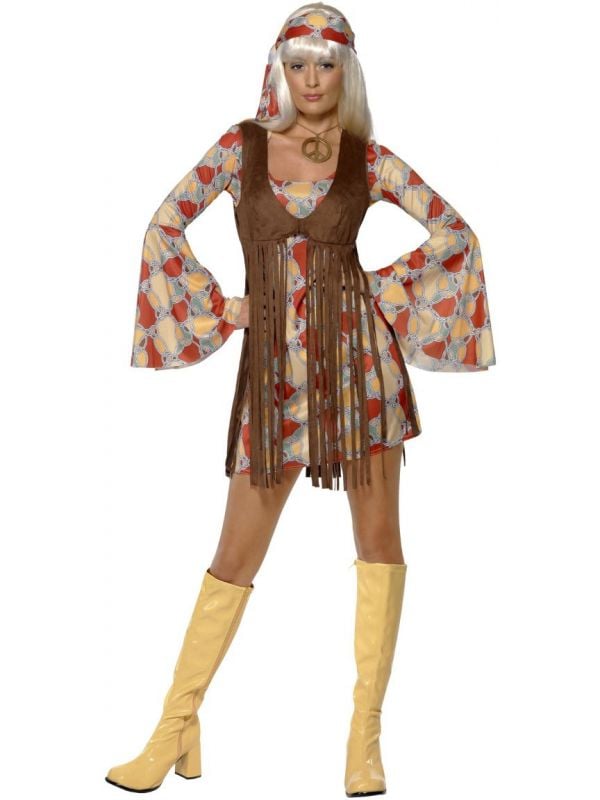 Autorisatie bereik praktijk Jaren 60 hippie jurk met gilet | Feestkleding.nl