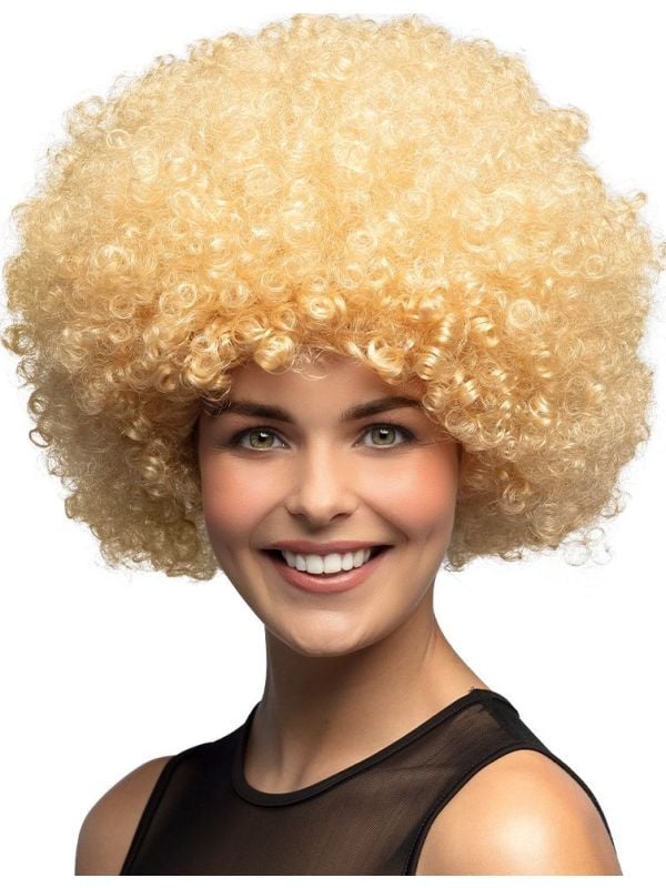 70 afro pruik blond | Feestkleding.nl