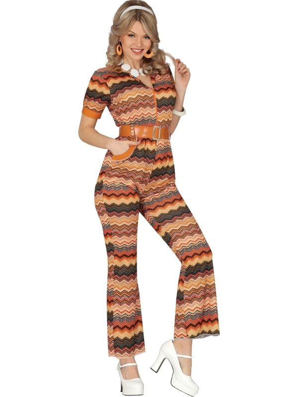 Jaren 70 disco jumpsuit dames