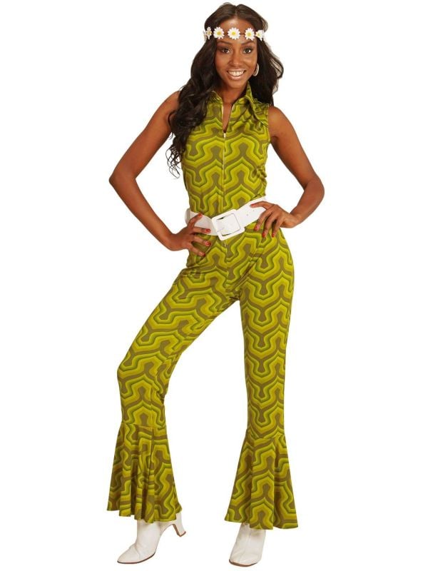 Jaren 70 jumpsuit groen