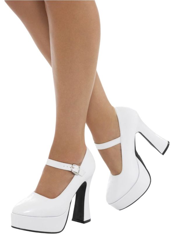 Jaren 70 vrouwen schoenen wit main product photo