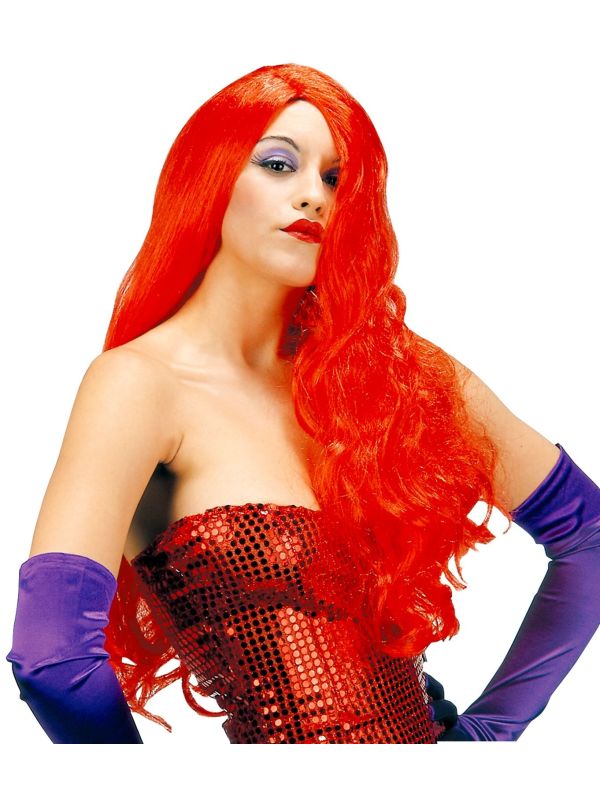 Jessica Rabbit pruik rood