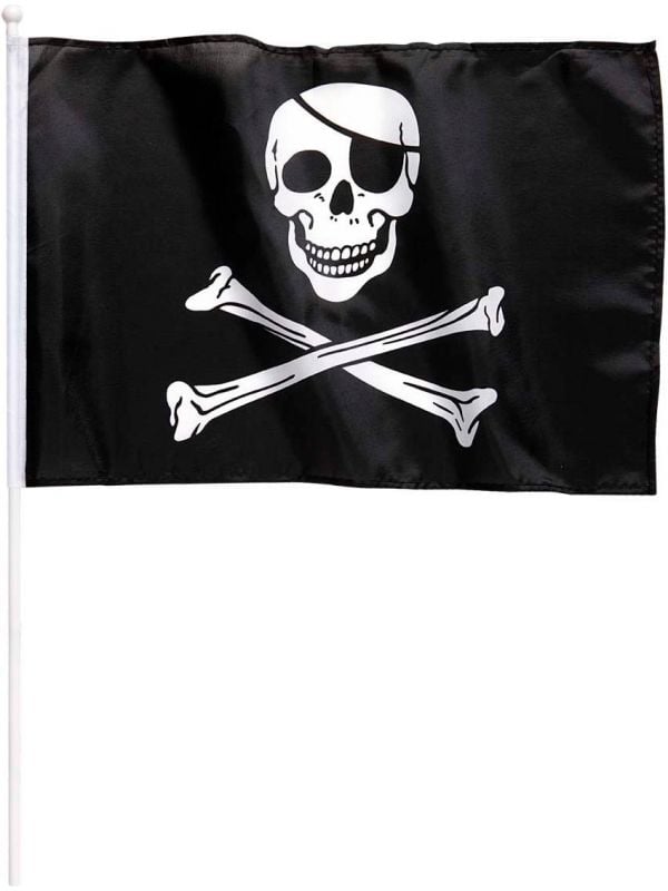 Jolly Roger vlag met stok