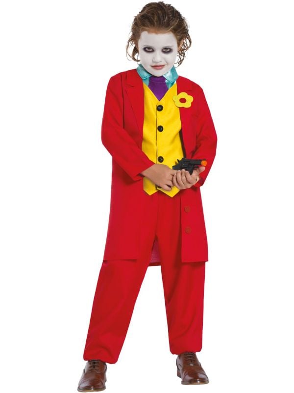 Jongens Joker kostuum rood