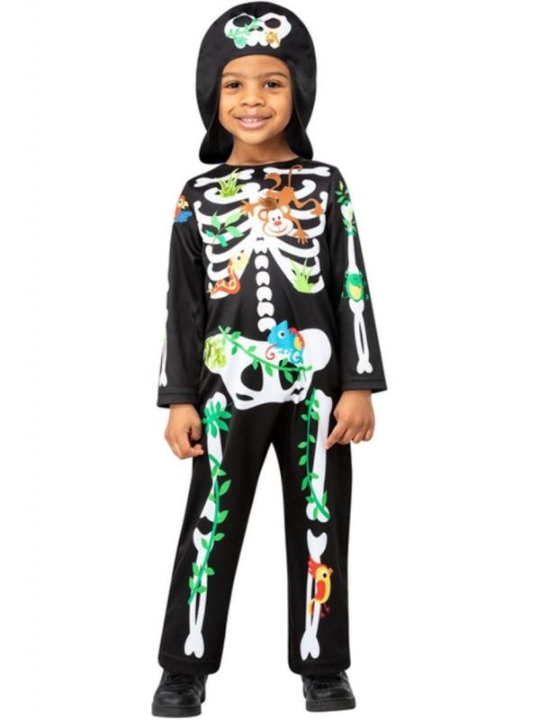 Jungle Skelet Kostuum Kinderen Zwart