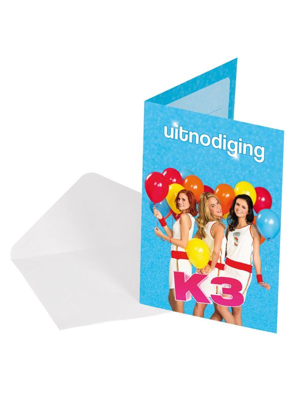 K3 uitnodigingskaarten 8 stuks main product photo