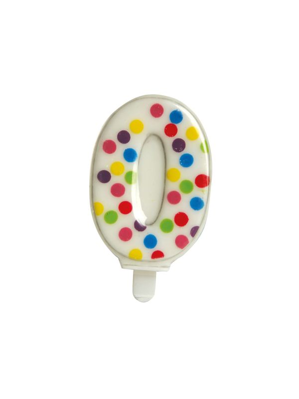 Kaars 0 jaar confetti main product photo