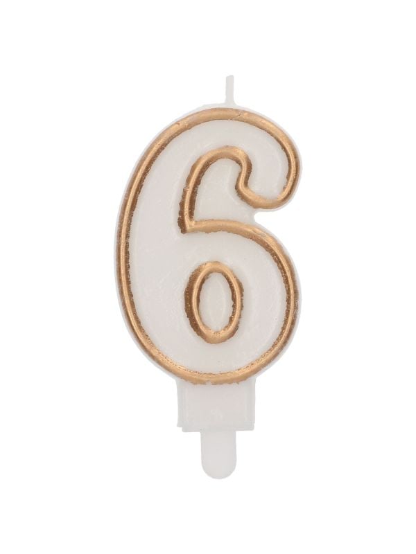 Kaars Cijfer 6 Chique Goud