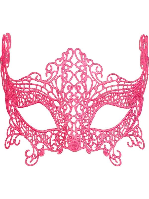 Kanten oogmasker neon roze