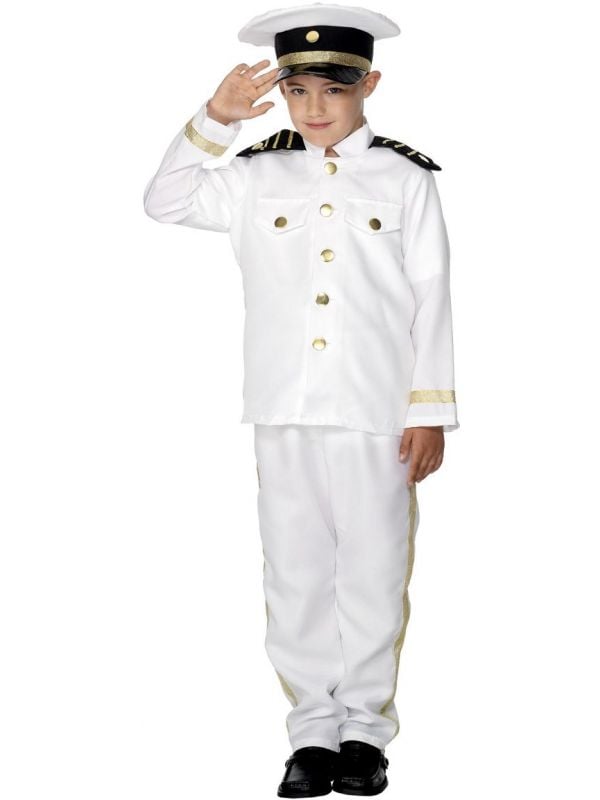 Kapitein kostuum jongens wit