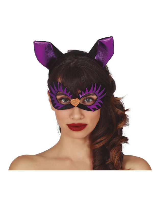 Katten oogmasker met haarband oortjes