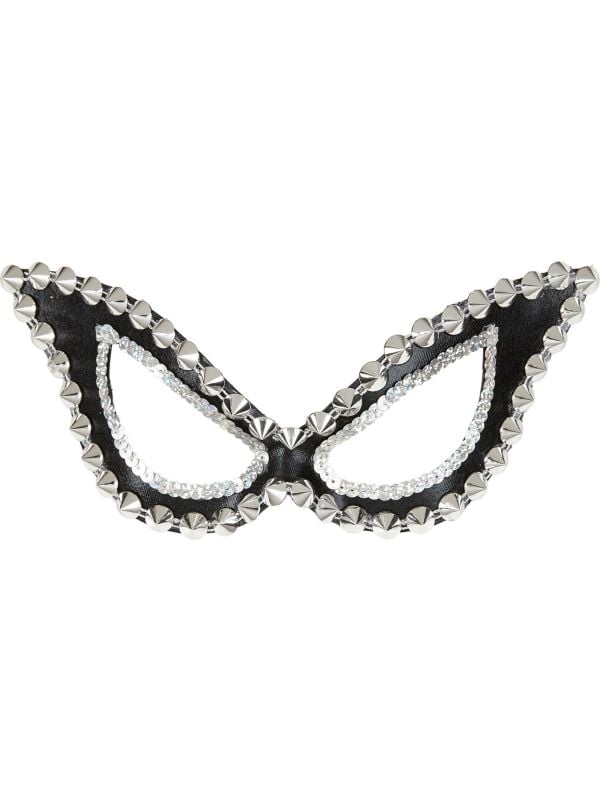 Katten SM oogmasker met spikes zwart