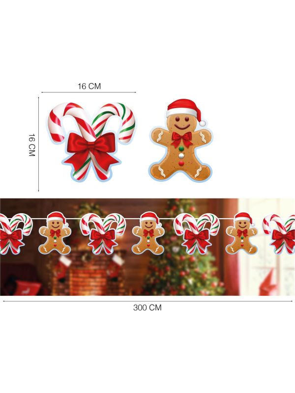 Kerst gingerbread peperkoek feestslinger 3m main product photo