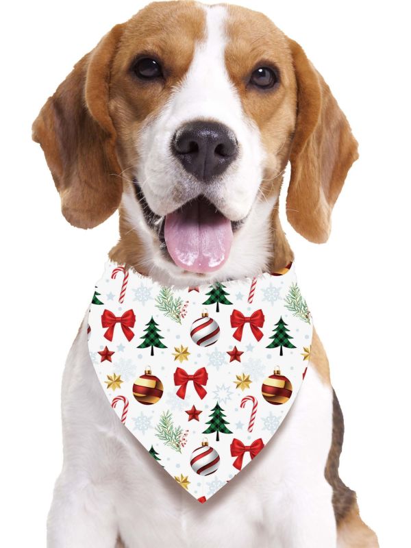 Kerstbandana voor honden wit main product photo