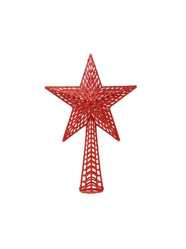 Kerstboom topper ster glitter rood 27cm main product photo