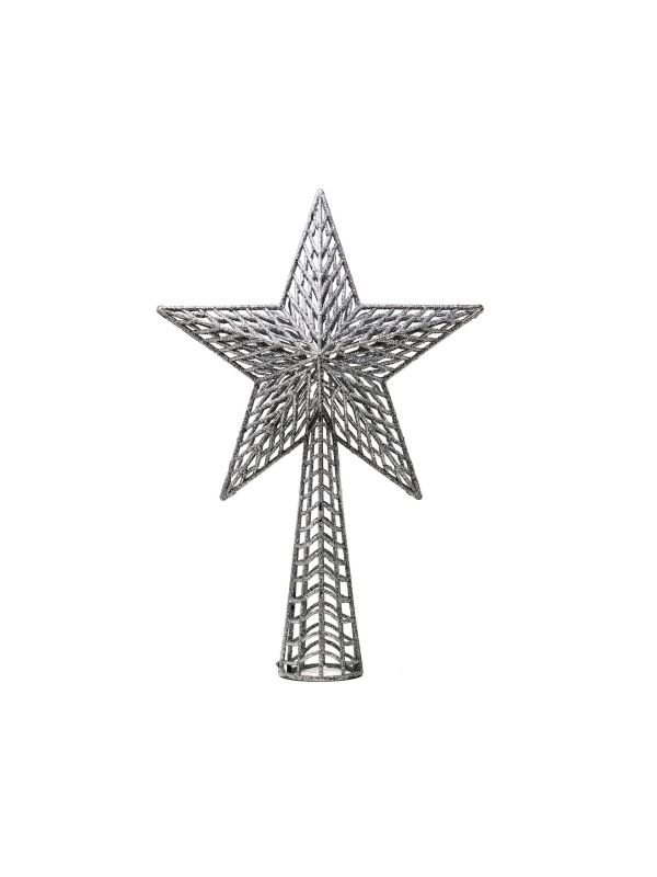 Kerstboom topper ster glitter zilver 27cm main product photo