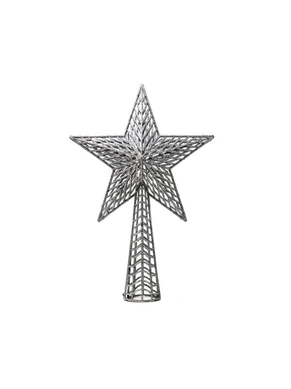Kerstboom topper ster glitter zilver 37cm main product photo