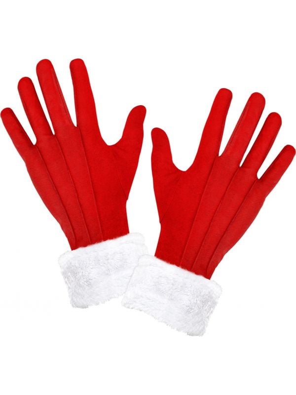Kerstman handschoenen met pluche