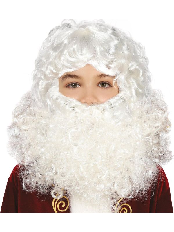 Kerstman pruik en baard kind