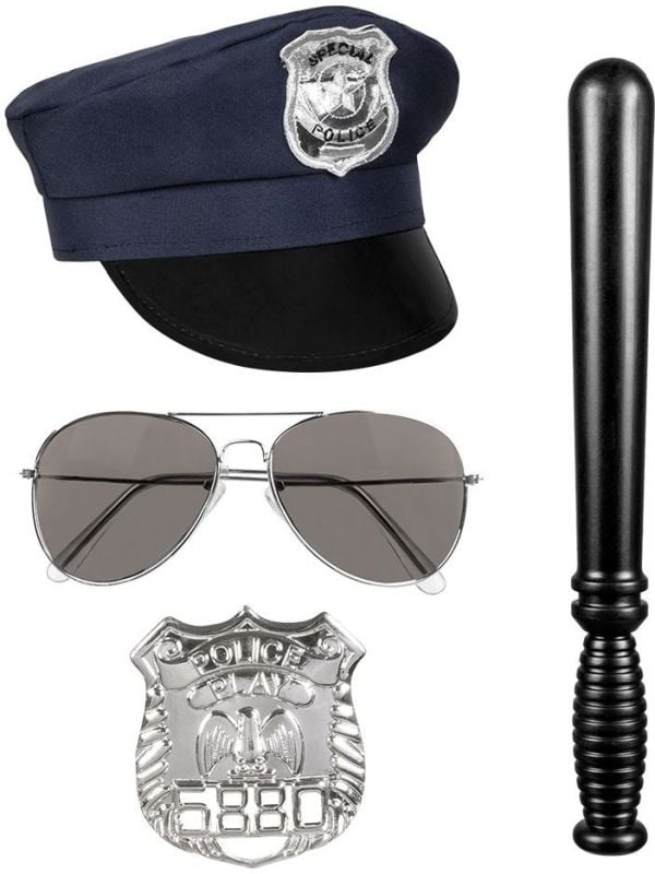 Klassiek politie accessoires set
