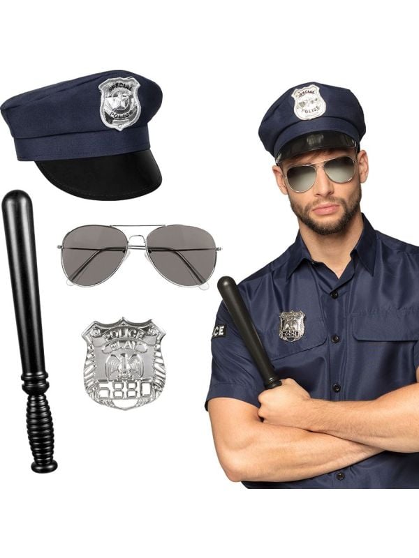 Klassiek politie accessoires set