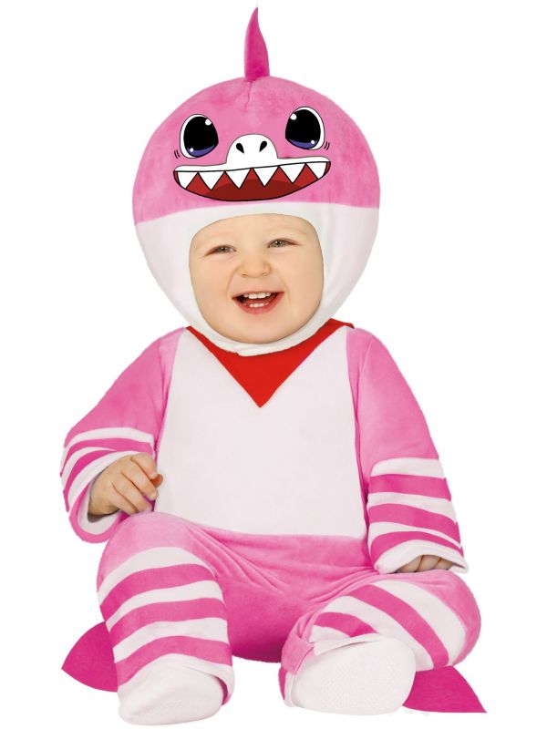 Kleine roze haai outfit baby