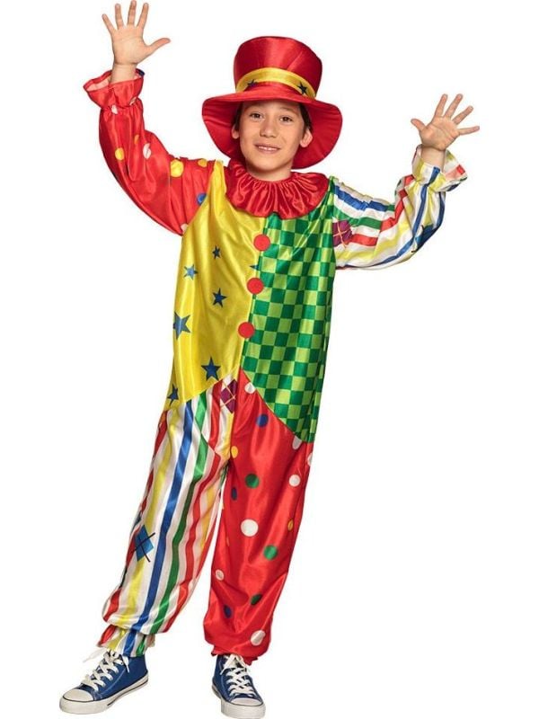 Kleurig clown jumpsuit jongens