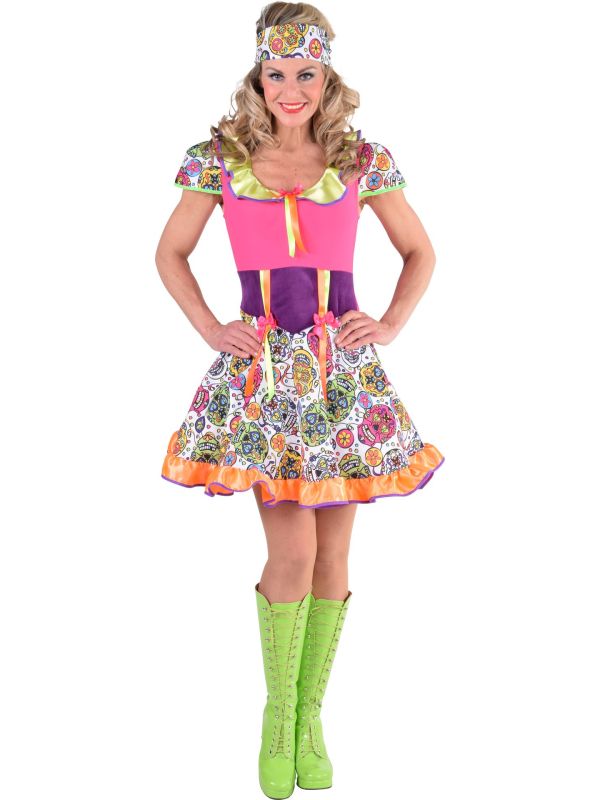 Kleurige dag van de doden jurk vrouwen main product photo