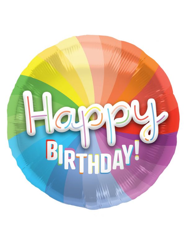 Kleurrijke 3D happy Birthday folieballon
