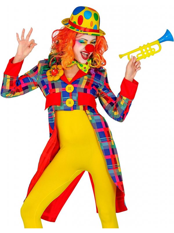 Kleurrijke circus clown slipjas dames