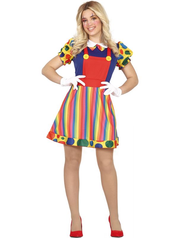 Kleurrijke clown outfit dames