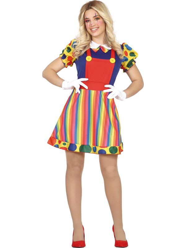 Kleurrijke clown outfit dames