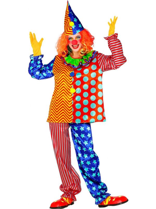 Kleurrijke clown outfit volwassenen