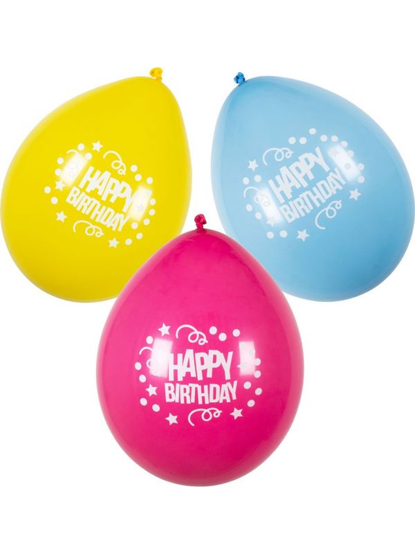 Kleurrijke happy birthday ballonnen