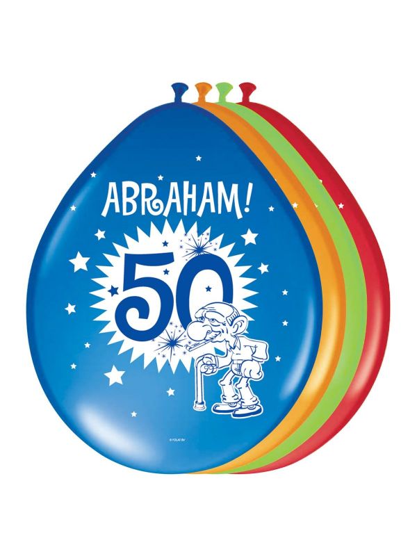 Knalfeest abraham 50 jaar ballonnen 8 stuks