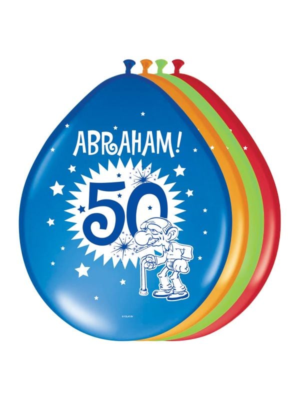 Knalfeest abraham 50 jaar ballonnen 8 stuks