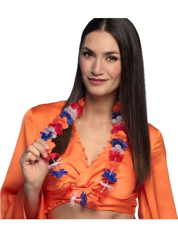 Koningsdag hawaii slinger oranje rood wit blauw