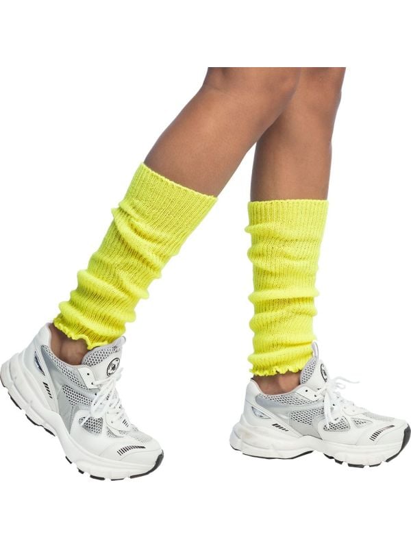 Korte beenwarmers neon geel