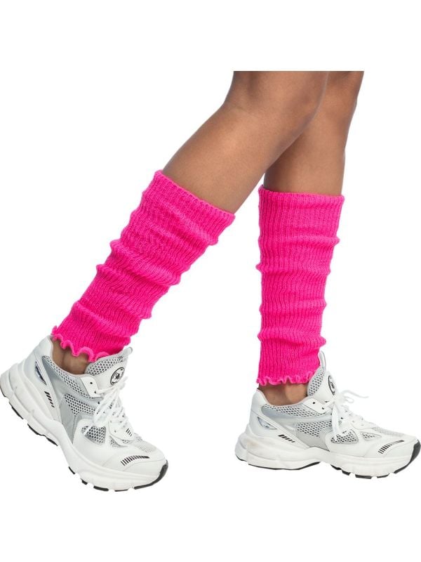 Korte beenwarmers neon roze